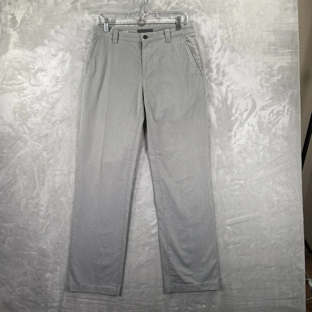 John Varvatos Pants Mens 30x30 Straight Fit Chino Flat Front Cotton Cupro Blend